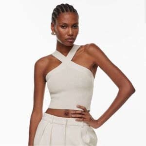 Sculpt Knit Criss Cross Cropped Tank from Aritizia